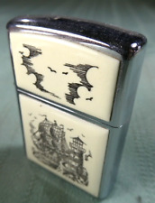 Vintage Zippo Lighter Scrimshaw on Resin Made in USA picture