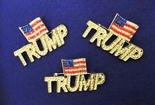 Sparkling Rhinestone Trump Pin, USA American Flag Pin, MAGA, Republicans picture
