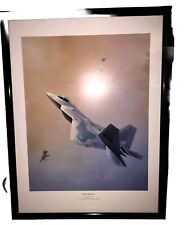 Vintage Lockheed  Fighter Jet Lithograph Photo Print Poster  