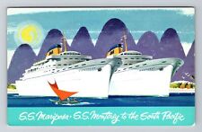 SS Mariposa, SS Monterey, Ships, Transportation, Vintage Postcard picture
