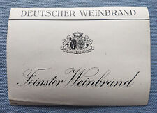 Old Musteretikett Label Finest German Brandy Used Hartkopf Bag Berlin picture