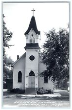 c1940's Lutheran Church Scene Street Kirkland Illinois IL RPPC Photo Postcard picture
