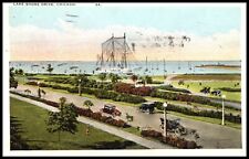 C1920s Chicago IL Lake Shore Drive Ft Motor Cars Sail Ship Illinois Postcard 61 picture
