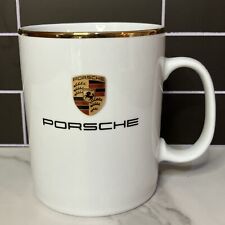 Father's Day Porsche Logo Crest Coffee Mug Made In Germany Gold Gilt Trim picture