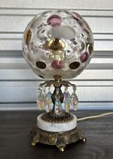 Vintage Bohemia Crystal Globe Lamp 12” Tall -Read picture