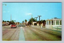 Pompano Beach FL-Florida, Intracoastal Water Way Bridge Antique Vintage Postcard picture