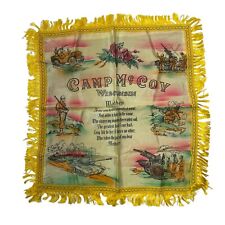 Vintage WWII Era Camp McCoy Wisc. U.S. Army Sweetheart Mother Silk Pillow Case picture