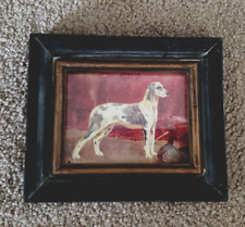 Vintage Great Dane Dog Print Art Wood Frame w/Glass  6-3/8