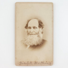 CDV Photo Named Bearded Man c1875 Dexter Maine Beard Bald Antique Card Art B1213 picture