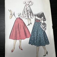 Vintage 1950s Advance 7834 MCM Six Gore Full Skirt Sewing Pattern 26 XS USED picture