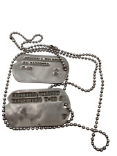 Vintage Matching Pair World War 2 U.S. Soldier Military Metal Army Dog Tags picture