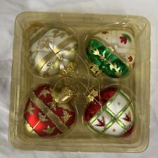 VTG Christmas Colorful Heart Shape Ornaments Set Of 4  picture