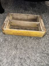 Vintage 1950-60's Dallas Yellow Coca Cola Wooden Bottle Storage Crate Carrier picture