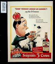 1943 Seagram's Five Crown Blended Whiskey Man King Vintage Print Ad 38345 picture