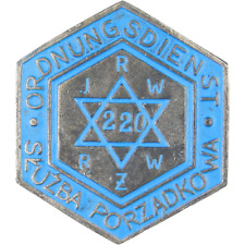 2766 WW2 BADGE OF JEWISH POLICE SERVICE JÜDISCHER ORDNUNGSDIENST POLISH POLAND picture