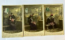 CPA Lot 3 Postcards Couple Under the Moon Poetry These Sweet Silver Rays picture