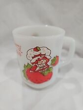 Vintage 1980's  Strawberry Shortcake Anchor Hocking Milk Glass Mug picture