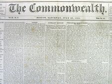 Rare original 1866 Boston MASSACHUSETTS Antislavery newspaper THE COMMONWEALTH picture