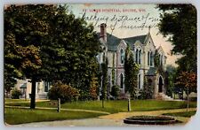 Racine, Wisconsin WI - St. Luke's Hospital - Vintage Postcard - Posted 1909 picture