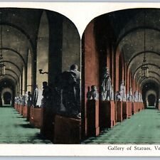 MINT c1900s Palace Versailles, France Gallery Statues Litho Photo Stereoview V38 picture