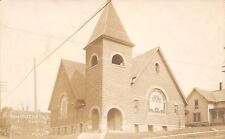Grand Ledge MI Congregational Church @ Bottom of Hill~Parsonage Above RPPC c1910 picture