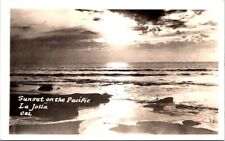1920s Sunset on Pacific Ocean La Jolla California Vintage Real Photo Postcard picture