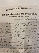 Bernard Reilly Groceries & Provisions Binghamton NY 1878 Letter and Envelope picture