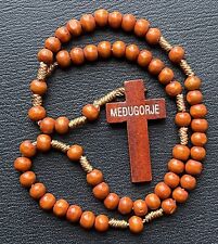Vintage Medugorje Chi Rho Wood Rosary & Cross picture