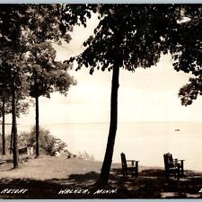 c1925-42 Walker, MN Big Leech Resort Lake RPPC Advertising Memo Harry James A186 picture