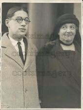 1925 US Congresswoman Florence Kahn of California & Son Julius Jr Press Photo picture