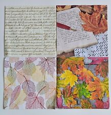 Lot of (4) Paper Lunch Napkins for Decoupage/Mixed Media - Mostly Leaves - 293 picture