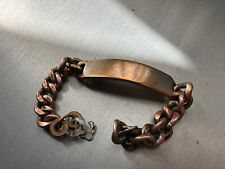 WWII 1940s ID’d USN US Navy Curb Chain ID Bracelet 7” Dean Artell Military VTG picture