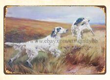 1940s Thomas Blinks English Setter Hunting Dog metal tin sign western wall decor picture