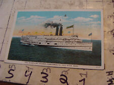 Orig Vint post card 1930 FALLS RIVER MASS STEAMER COMMONWEALTH FALL RIVER LIINE picture