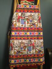 Guatemalan Folk Art Cotton Apron Pockets Adjustable Ties ~ Two Sided picture