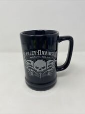 Harley Davidson Black Ceramic Coffee Mug Skull Logo 2008 Official picture
