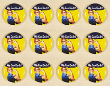 Rosie the Riveter 1.25 Inch Buttons Set of 12 Pins Badges picture