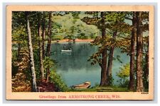 Postcard: WI 1949 Greetings From Armstrong Creek, Wisconsin - Posted picture