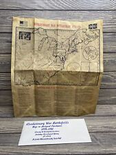 Vintage Antiqued Revolutionary War Battlefields Map Chronological History picture