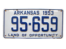 NOS 1953 Arkansas Land Of Opportunity license plate Palindrome number 95-659 picture