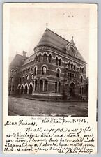 Postcard Antique View Post Office Custom House in Fall River, MA.   posted 1906 picture