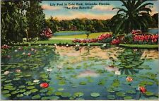 Orlando FL-Florida, Lily Pool In Eola Park, Scenic, Vintage Postcard picture
