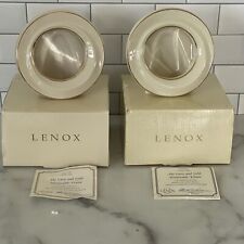 2 Vintage Lenox Round Ivory Porcelain Swirl Picture Frame Gold Trim 5