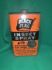 Vintage 1950's Black Flag Insect Spray W/ DDT Metal Advertising Oil Can Empty picture