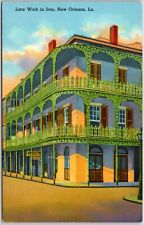 New Orleans Louisiana LA Lace Work In Iron Curteich Colortone Postcard picture
