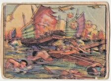 Horrors of War 1938 Japanese Bomb Chinese Troops in Junks Collectible Card picture