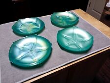 4 Iridescent Starfish Collector Plates, Beautiful Teal & Green Ocean Colors. picture