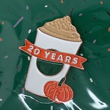 Rare New 2023 STARBUCKS Pumpkin Spice Latte Staff Pin 20 Year Anniversary picture