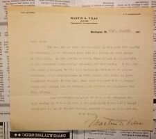 Martin S. Vilas - Signed Letter - 1910 - Burlington, Vermont picture