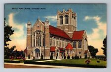 Holyoke MA-Massachusetts, Holy Cross Church, Religion, Vintage Souvenir Postcard picture